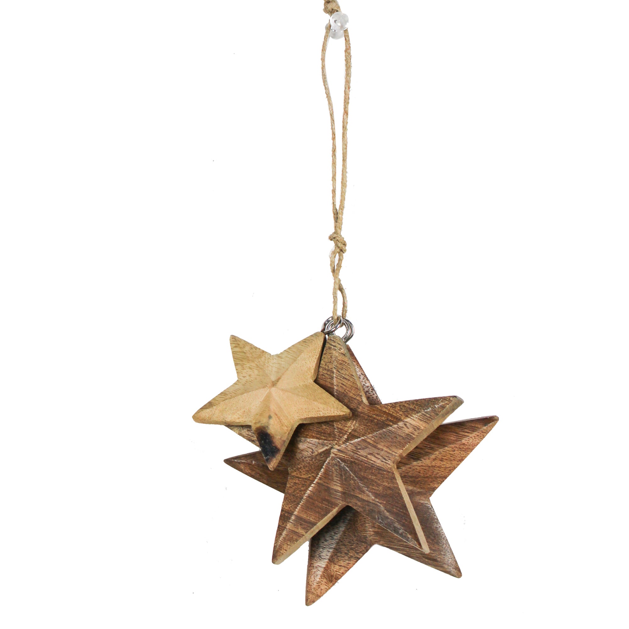 Set of 2 Wooden Christmas Hanging Ornament